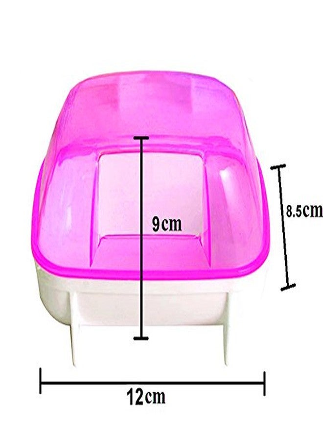 Sage Square Bath Sand Tub Cum Bathroom Cum Litter Tub for Hamster/Dwarf/Gerbil/Chinchilla/Mice (Pink) - Image 2